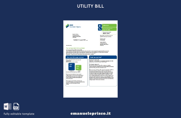 stile verificato Modello di versione della bolletta energetica del Regno Unito 1
